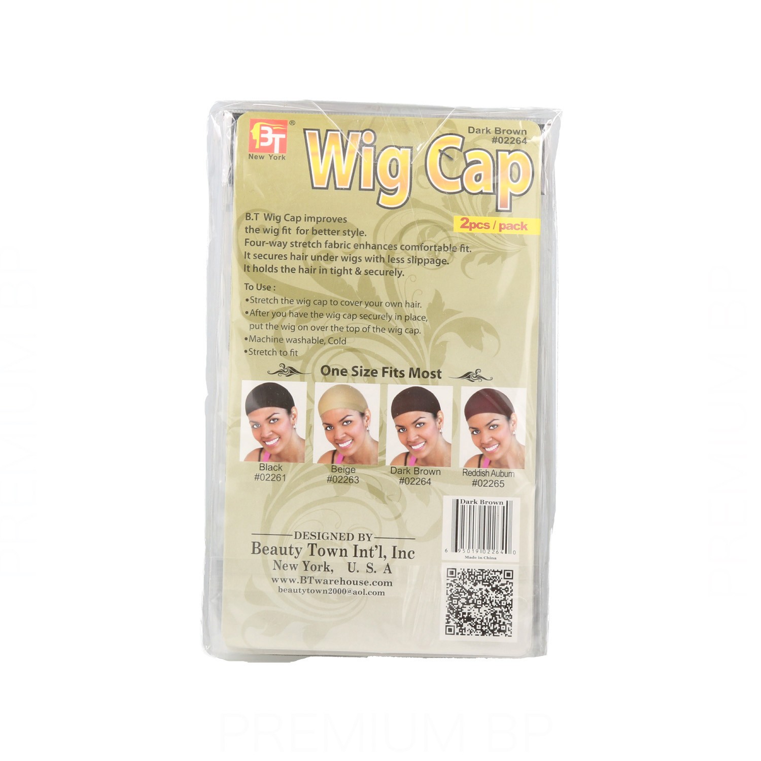 Beauty Town Wig Cap Castaño Oscuro 2 unidades